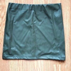 NWOT Olive Green Faux Leather Mini Skirt